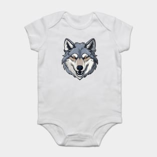 Grey Wolf Mascot Baby Bodysuit